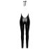 Noir - Deep V-Neck, Halterneck Jumpsuit (Black) 