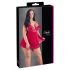 Cottelli Plus Size - Linen babydoll with lace (red)