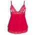 Cottelli Plus Size - Lace, Sheer Babydoll (Red)  - XL