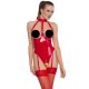 Open, Halter Neck Bodysuit (Red)  - M