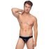 Black Level - Classic Men's Patent Thong (Black)  - M