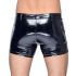 Black Level - Men's Shorts with Side Pockets (Black, Patent Leather) 