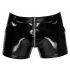 Black Level - Men's Shorts with Side Pockets (Black, Patent Leather) 