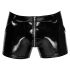 Black Level - Men's Shorts with Side Pockets (Black, Patent Leather)  - M