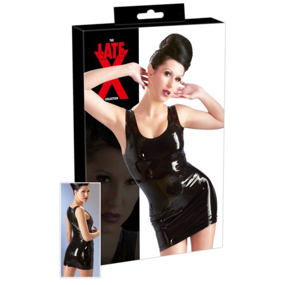 LATEX - sleeveless mini dress (black) - M