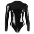 Latex Long Sleeve Women's Bodysuit (Black)  - M