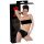 Latex Women's Underwear with Internal Dildo (Black) 