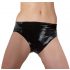 Latex Women's Underwear with Internal Dildo (Black)  - L