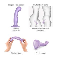 Strap-on-me P&G S - curved, footed dildo (purple)