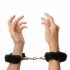 Love to Love Attach Me - Plush Handcuffs (Black) 