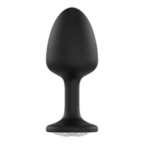 Dorcel Geisha Diamond Plug M - White Stone Anal Dildo (Black) 