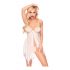 Penthouse Sweet Beast - pink butterfly babydoll with thong (white) - M/L