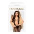 Penthouse Forbidden Fruit - Open V-neck Bodysuit (Black)  - XL