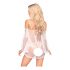 Lace Off-Shoulder Dress and Thong (White) - Penthouse Lip Smacker  - L/XL