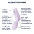 Satisfyer Curvy Trinity 2 - Rechargeable Air-Pulse 2in1 Vibrator (Purple) 