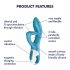 Satisfyer Embrace Me - Rechargeable Clitoral Vibrator (Turquoise) 