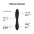 Satisfyer Dazzling Crystal 1 - Double-ended Glass Dildo (Black) 