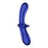 Satisfyer Double Crystal - Dual-Ended Glass Dildo (Blue) 