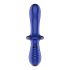 Satisfyer Double Crystal - Dual-Ended Glass Dildo (Blue) 