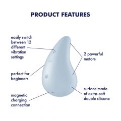   Satisfyer Dew Drop - Rechargeable, Waterproof Clitoral Vibrator (Blue)