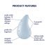 Satisfyer Dew Drop - Rechargeable, Waterproof Clitoral Vibrator (Blue) 