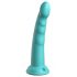 Dillio Slim Seven - Suction Cup Stimulating Dildo (20cm) - Turquoise 