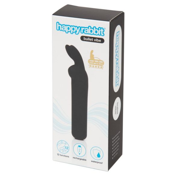 Happy Rabbit Bullet - Rechargeable Bunny Vibrator (Black) 