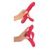 Smile Thumping Rabbit - rechargeable 3 motor vibrator (red) 