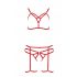 Passion Magali - Decorative Body Harness Set - 3 Pieces (Red)  - L/XL