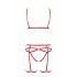 Passion Magali - Decorative Body Harness Set - 3 Pieces (Red) 