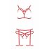 Passion Magali - Decorative Body Harness Set - 3 Pieces (Red) 