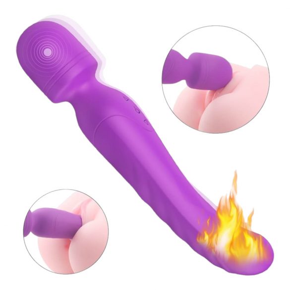 HD Iris - Rechargeable Dual Motor Warming Massage Vibrator (Purple) 