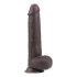 Lovetoy Sliding-Skin Dual-Layer Suction Cup Dildo - 9 Inches (Brown) 