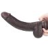 Lovetoy Sliding-Skin Dual-Layer Suction Cup Dildo - 9 Inches (Brown) 