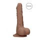 RealRock Dong 10 - Realistic Dildo with Testicles (25cm) - Dark Natural 