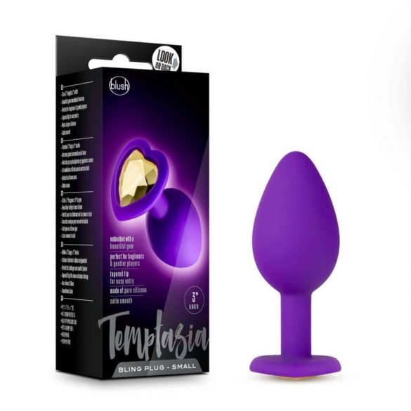 Temptasia S - Gold-studded Heart-shaped Anal Dildo (Purple) - Small 