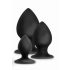 Anal Adventures Platinum Stout - Anal Dildo Set - 3pcs (Black) 