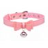 Golden Kitty Bow Collar with Bell (Pink) 