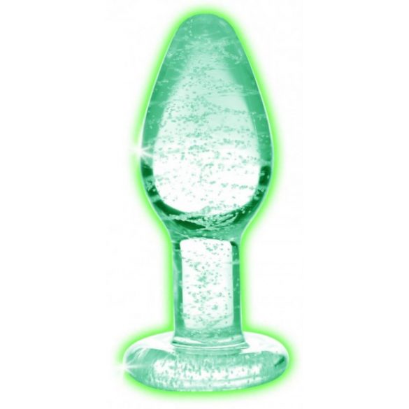 Glow in the Dark Glass Anal Dildo M - Transparent 