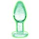 Glow in the Dark Glass Anal Dildo M - Transparent 