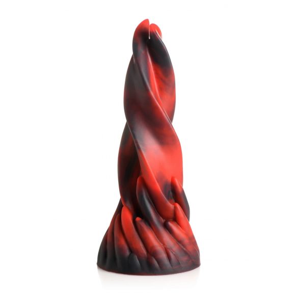 Twisted Silicone Dildo - Hell Kiss - 19cm (Red) 