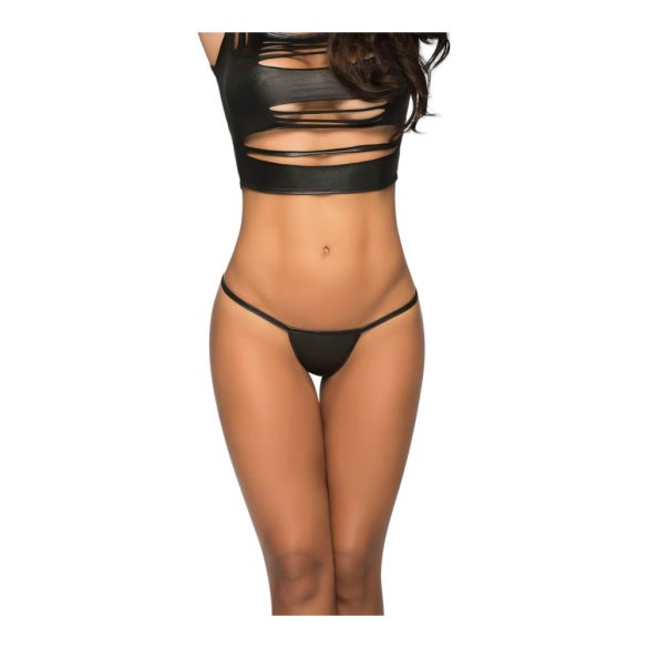 Mapale - Shiny Micro Thong (Black)  - M/L