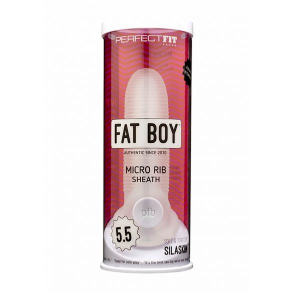 Fat Boy Micro Ribbed - Penis Sleeve (15cm) - Milky White 