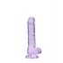 REALROCK - Transparent Lifelike Dildo - Purple (17cm) 