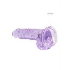 REALROCK - translucent lifelike dildo - purple (17cm)