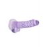 REALROCK - Transparent Lifelike Dildo - Purple (17cm) 