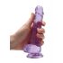 REALROCK - Transparent Lifelike Dildo - Purple (17cm) 