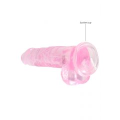 REALROCK - translucent lifelike dildo - pink (19cm)