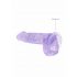 REALROCK - Transparent Realistic Dildo - Purple (15cm) 