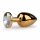 Easytoys Metal No.1 - White Gem Anal Plug - Gold (1 inch) 